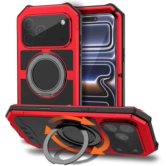 For iPhone 17 Pro Max R-JUST Life Waterproof Dustproof MagSafe Magnetic Holder Phone Case(Red)