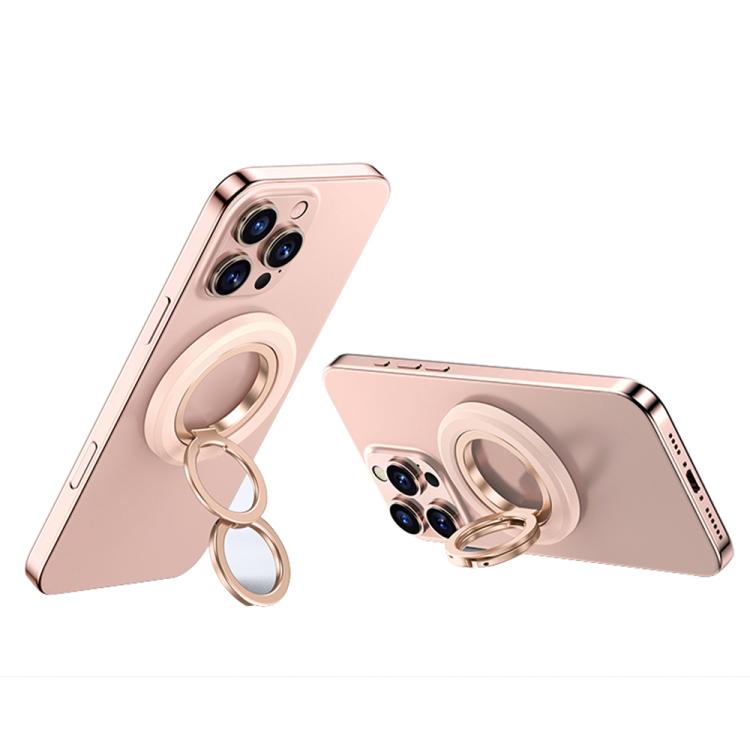 360 Degree Rotation Double Ring Magnetic MagSafe Phone Holder(Rose Pink) - Ring Holder by buy2fix | Online Shopping UK | buy2fix