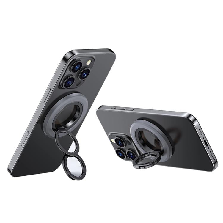 360 Degree Rotation Double Ring Magnetic MagSafe Phone Holder(Silver) - Ring Holder by buy2fix | Online Shopping UK | buy2fix