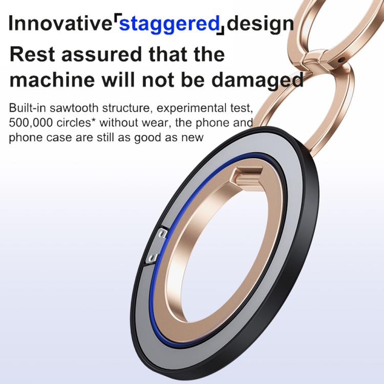 360 Degree Rotation Double Ring Magnetic MagSafe Phone Holder(Black) - Ring Holder by buy2fix | Online Shopping UK | buy2fix