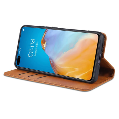 For Huawei P40 AZNS Magnetic Calf Texture Horizontal Flip Leather Case with Card Slots & Holder & Wallet(Dark Blue) - Huawei Cases by AZNS | Online Shopping UK | buy2fix