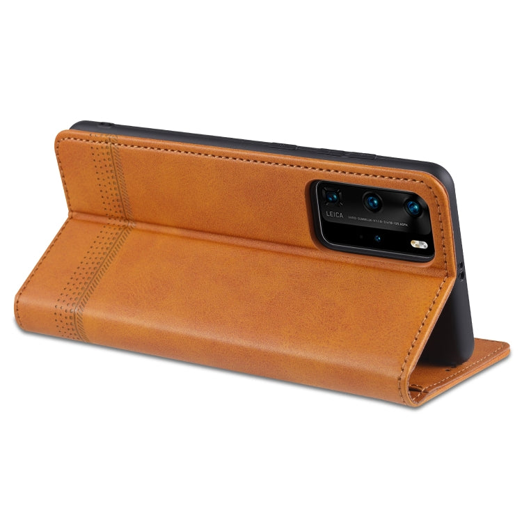 For Huawei P40 Pro AZNS Magnetic Calf Texture Horizontal Flip Leather Case with Card Slots & Holder & Wallet(Black) - Huawei Cases by AZNS | Online Shopping UK | buy2fix