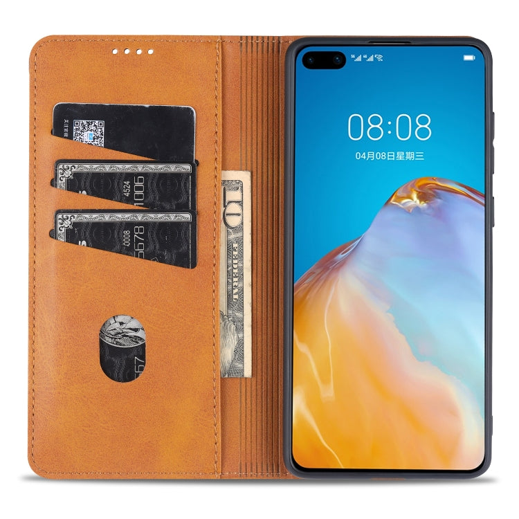 For Huawei P40 Pro AZNS Magnetic Calf Texture Horizontal Flip Leather Case with Card Slots & Holder & Wallet(Black) - Huawei Cases by AZNS | Online Shopping UK | buy2fix
