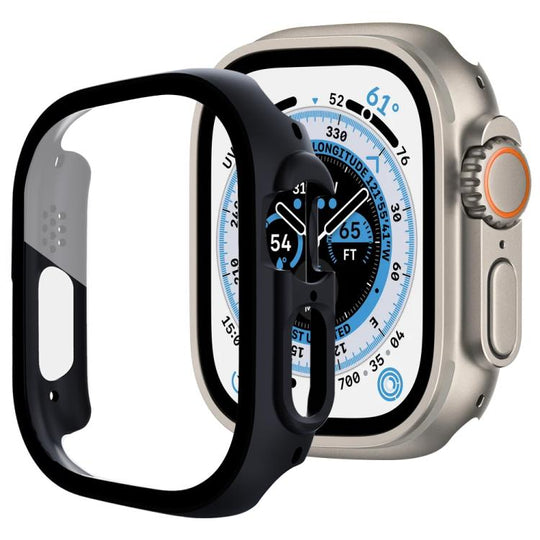 For Apple Watch Series 11 46mm / 10 46mm xDfind Tempered Glass Film Integrated PC Watch Cover(Black)