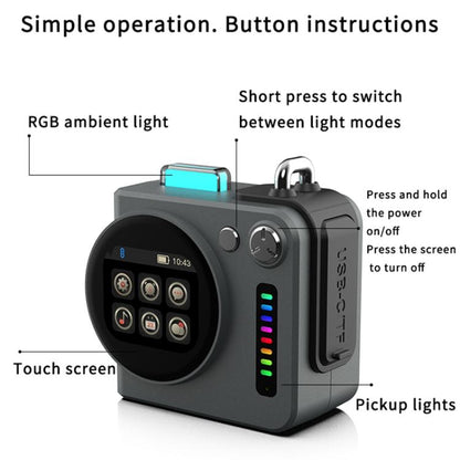 G300 Smart LED Screen Portable Bluetooth 5.4 Wireless Speaker(Grey) - Mini Speaker by buy2fix | Online Shopping UK | buy2fix