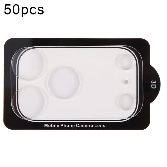 For iPhone 17 Pro Max 50pcs Silk Printed Large Arc Tempered Glass Back Camera Film