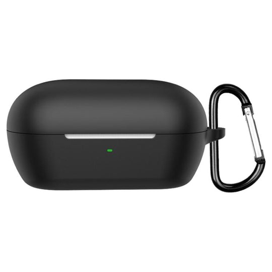 For Sony WF-C710N Solid Color Silicone Earphone Protective Cover with Hook(Black)