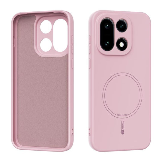 For OnePlus 15 ABEEL Skin-friendly Feel Magsafe Liquid Silicone Phone Case(Pink)