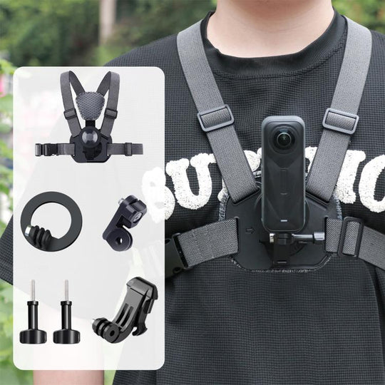 6 in 1 Magnetic Ring Base Vest-style Photography Chest Strap Body Mount Belt with Mount & Screw