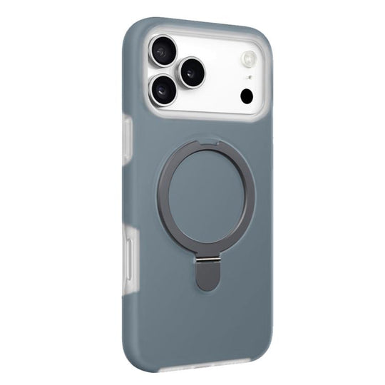 For iPhone 18 Pro / 17 Pro Jelly Liquid Silicone MagSafe Holder Phone Case(Coconut Grey)