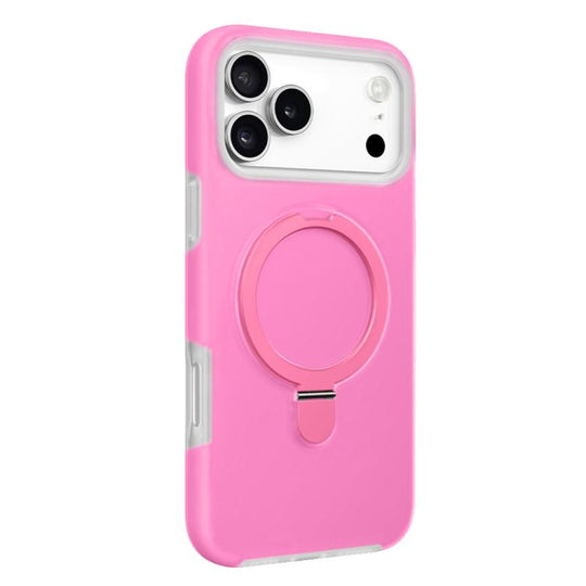 For iPhone 18 Pro Max / 17 Pro Max Jelly Liquid Silicone MagSafe Holder Phone Case(Rose Pink)