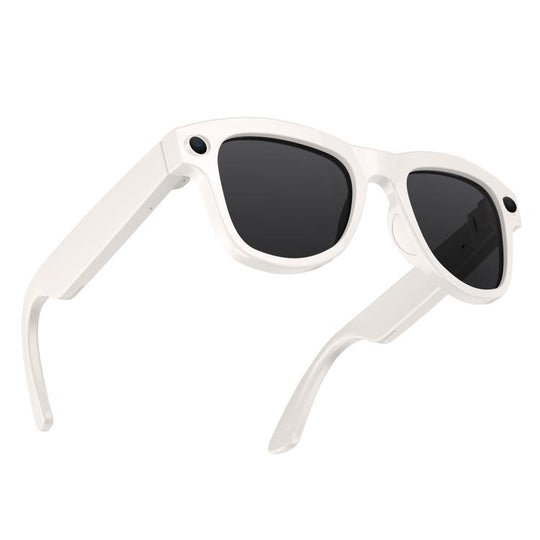 M01S 5MP Smart AI Camera Glasses Supports Voice Calls, Video Recording, WiFi Transmission(Sunglasses Beige White Frame)