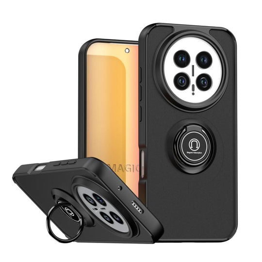 For Honor Magic8 Q Shadow 1 Series TPU + PC Phone Case with Ring(Black)