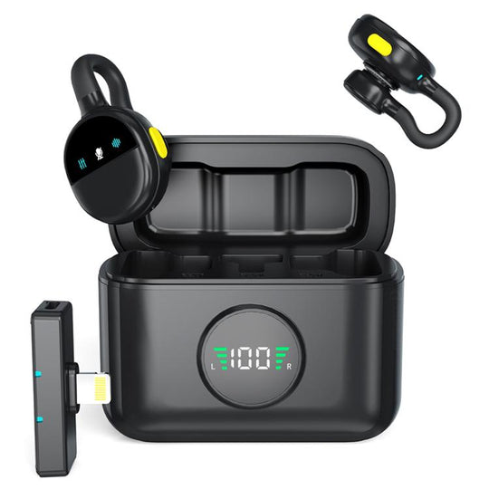 Q28 2 in 1 Lavalier Wireless Noise Cancellation Microphone, Model:8 Pin Plug