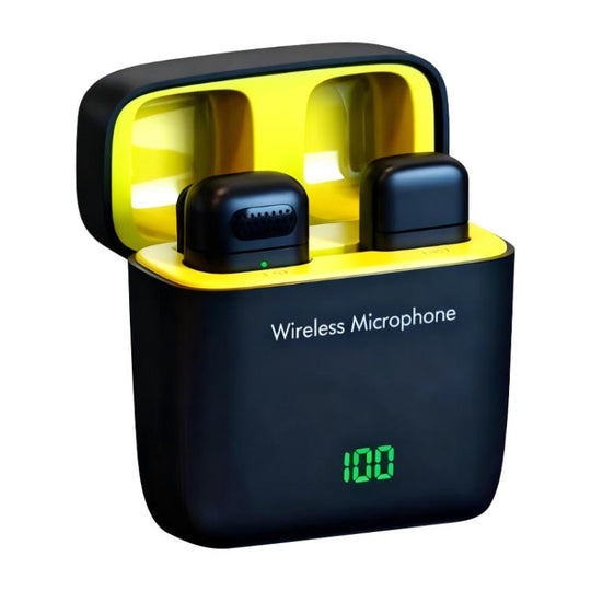 K6 Mini Lavalier Wireless Microphone Live Audio Recording, Model:Type-C Plug(Black Yellow)