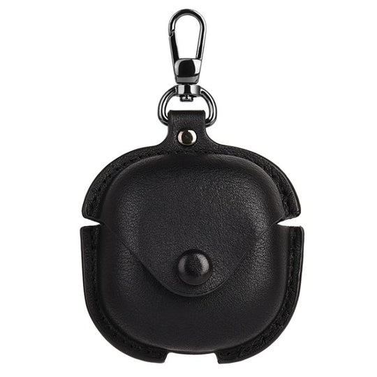 For Samsung Galaxy Buds Core Business Leather Bluetooth Earphone Protective Case with Hook(Black)