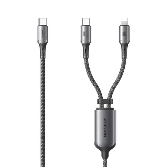 JOYROOM S-A57 RapidX Series 100W 2-in-1 USB-C / Type-C to USB-C / Type-C, 8 Pin Fast Charging Data Cable, Length:1.5m(Dark Gray)