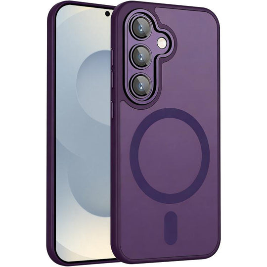 For Samsung Galaxy S25 / S24 5G XDcase Skin Feel Magnetic Frosted Phone Case with Lens Film(Purple)
