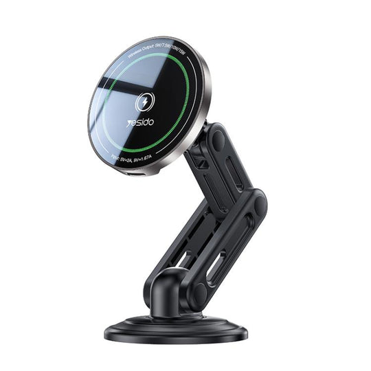 Yesido C317 15W Magnetic Car Wireless Charger Holder(Black)