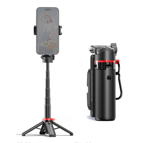 F07 410mm Mini Portable Wireless Remote Control Quadrapod Selfie Stick No Fill Light(Black)