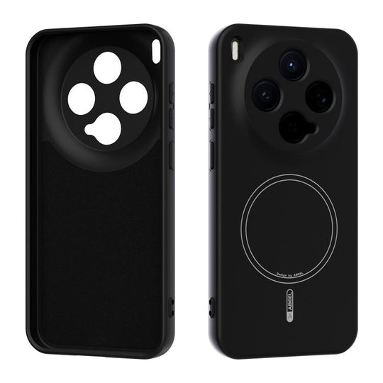 For vivo X300 ABEEL Skin-friendly Feel Magsafe Liquid Silicone Phone Case(Black)