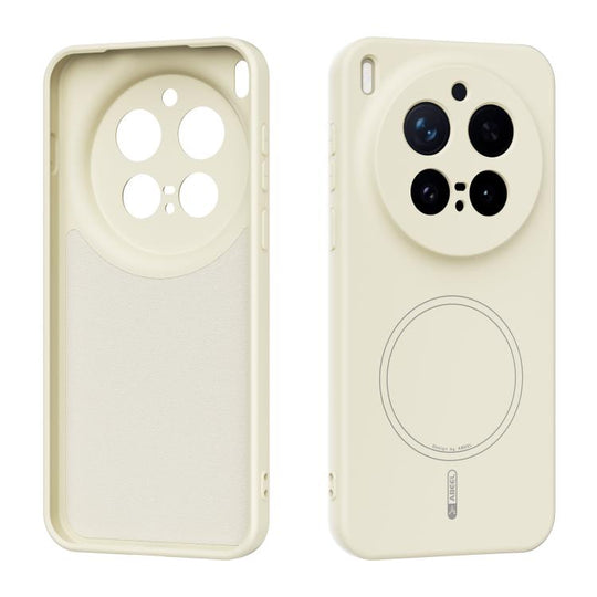 For vivo X300 Pro ABEEL Skin-friendly Feel Magsafe Liquid Silicone Phone Case(Yellow)