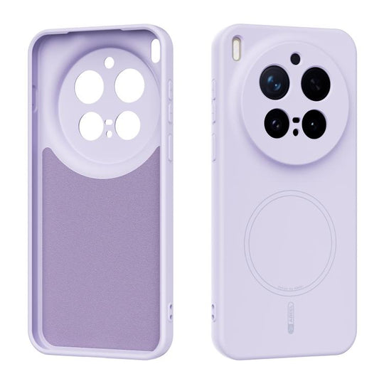 For vivo X300 Pro ABEEL Skin-friendly Feel Magsafe Liquid Silicone Phone Case(Lilac Purple)