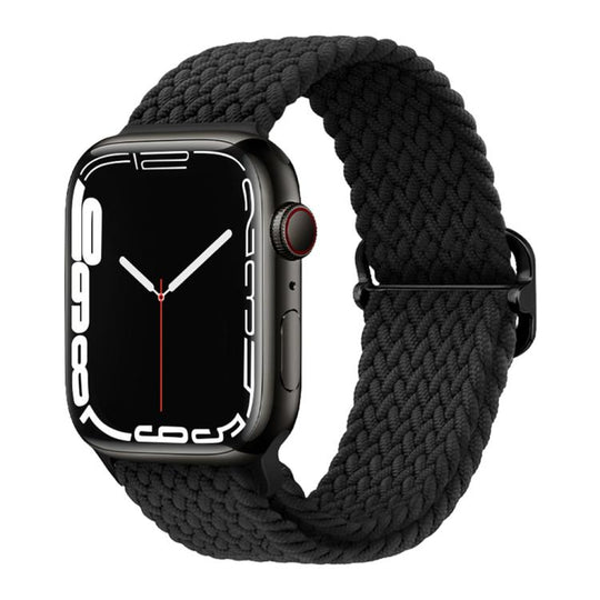 For Apple Watch 38 / 40 / 41 / S11 42mm xDfind Sliding Buckle Nylon Braided Watch Band(Black)