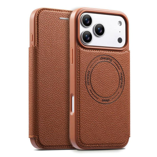 For iPhone 18 Pro Max / 17 Pro Max ESEBLE Ultra-thin Card Slot Magnetic Vegan Leather Phone Case(Brown)