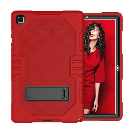 For Samsung Galaxy Tab A7 10.4 (2020) T500 / T505 Contrast Color Robot Shockproof Silicon + PC Protective Case with Holder & Pen Slot(Red Black) - Other Galaxy Tab PC by buy2fix | Online Shopping UK | buy2fix