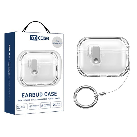 For AirPods Pro 2 / 1 XDcase Transparent Silicone Automatic Pop-Up Earbud Case(Transparent)