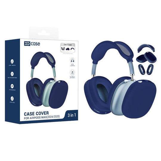 For Apple AirPods Max / Max 2 XDcase 3 in 1 Silicone Headset Protective Case(Midnight Blue)