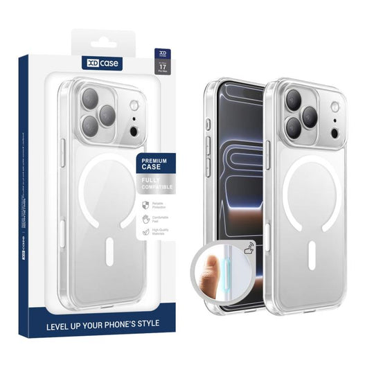 For iPhone 17 Pro Max XDcase Frosted Transparent Magnetic Shockproof Phone Case(White)