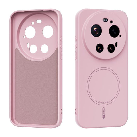 For Xiaomi 17 Ultra ABEEL Skin-friendly Feel Magsafe Liquid Silicone Phone Case(Pink)