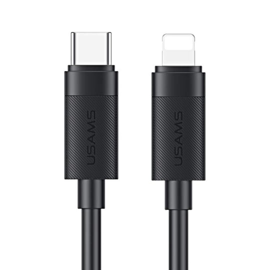 USAMS SJ781 U94 USB-C / Type-C to 8 Pin PD30W Fast Charging Data Cable, Length:1m(Black)