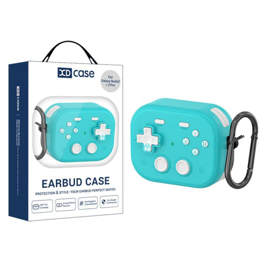 For Samsung Galaxy Buds3 / 3 Pro / 3 FE XDcase Retro Game Console Design Earbuds Protective Case(Blue)