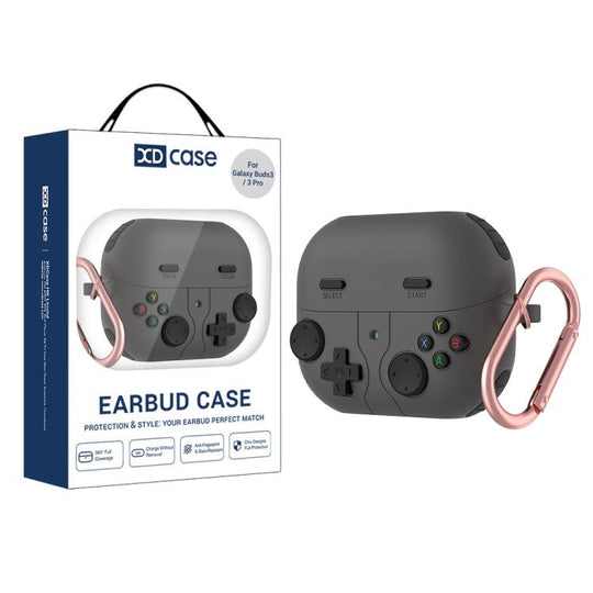 For Samsung Galaxy Buds3 / 3 Pro / 3 FE XDcase Retro Game Console Style Silicone Earbuds Case(Black)