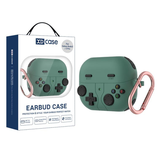 For Samsung Galaxy Buds3 / 3 Pro / 3 FE XDcase Retro Game Console Style Silicone Earbuds Case(Green)