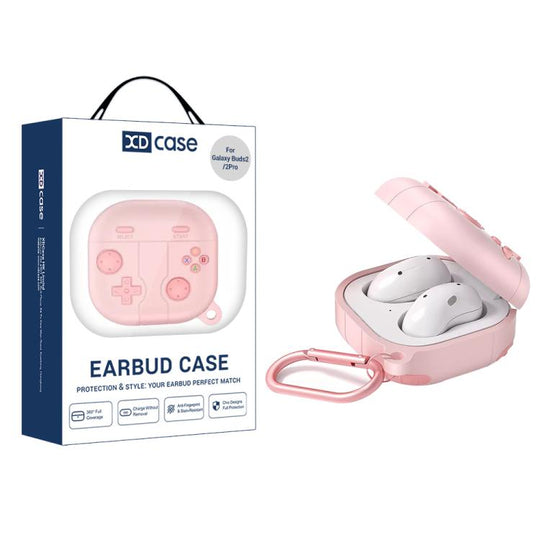 For Samsung Galaxy Buds FE / Buds2 Pro XDcase Retro Game Console Style Silicone Earbuds Case(Pink)