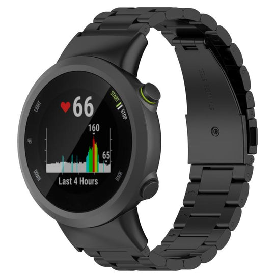 For Garmin Forerunner 45 / 45S / Swim 2 xDfind Three Beads Stainless Steel Watch Band(Black)