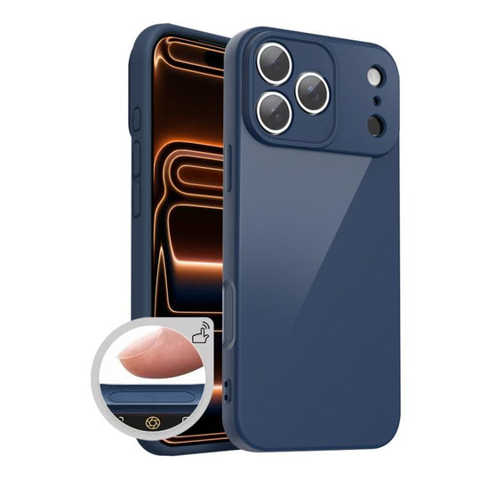 For iPhone 17 Pro XDcase AI Button Integrated Full Coverage Imitation Silicone Phone Case(Blue)