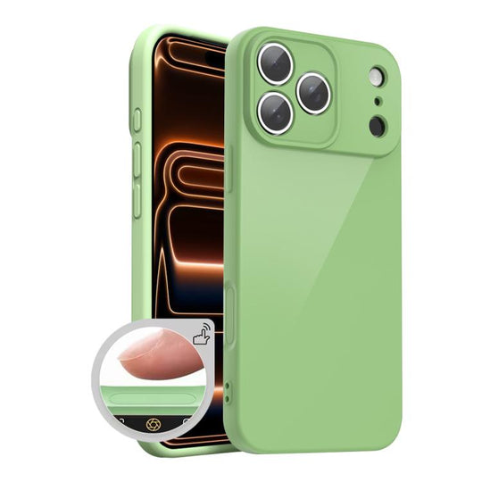 For iPhone 17 Pro XDcase AI Button Integrated Full Coverage Imitation Silicone Phone Case(Green)