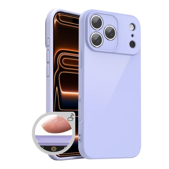 For iPhone 17 Pro XDcase AI Button Integrated Full Coverage Imitation Silicone Phone Case(Purple)