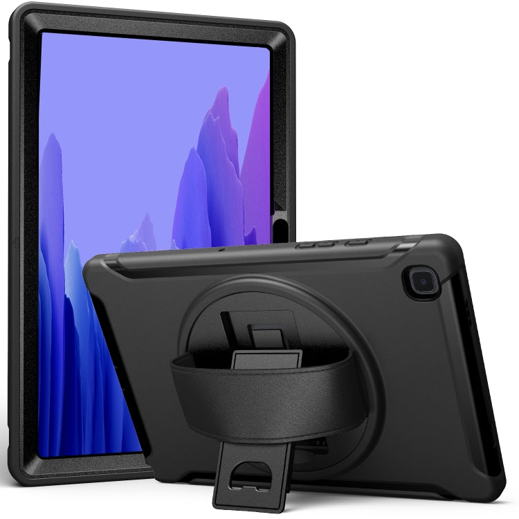 For Samsung Galaxy Tab A7 10.4 (2020) 360 Degree Rotation PC + TPU Protective Case with Holder & Hand Strap(Black) - Other Galaxy Tab PC by buy2fix | Online Shopping UK | buy2fix