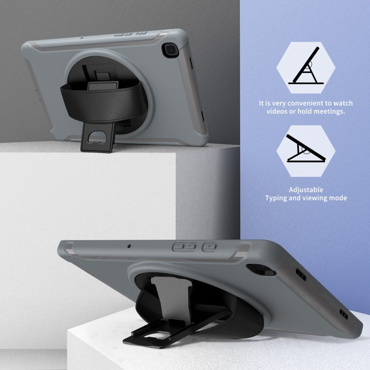 For Samsung Galaxy Tab A7 10.4 (2020) 360 Degree Rotation PC + TPU Protective Case with Holder & Hand Strap(Grey) - Other Galaxy Tab PC by buy2fix | Online Shopping UK | buy2fix