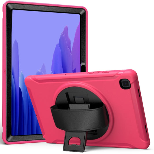 For Samsung Galaxy Tab A7 10.4 (2020) 360 Degree Rotation PC + TPU Protective Case with Holder & Hand Strap(Rose Red) - Other Galaxy Tab PC by buy2fix | Online Shopping UK | buy2fix