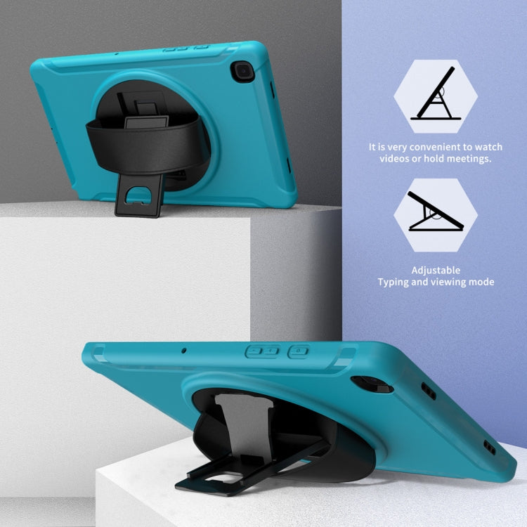 For Samsung Galaxy Tab A7 10.4 (2020) 360 Degree Rotation PC + TPU Protective Case with Holder & Hand Strap(Light Blue) - Other Galaxy Tab PC by buy2fix | Online Shopping UK | buy2fix