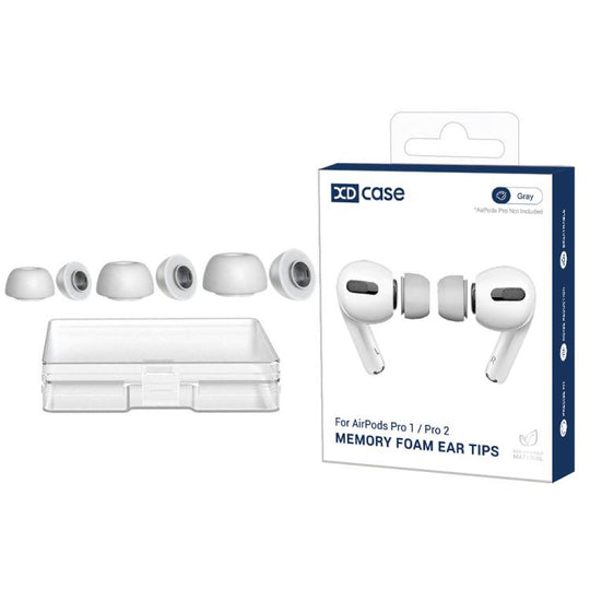 For AirPods Pro 1 / 2 XDcase 3 Pairs Replacement Memory Foam Ear Tips, S/M/L Size(Grey White)