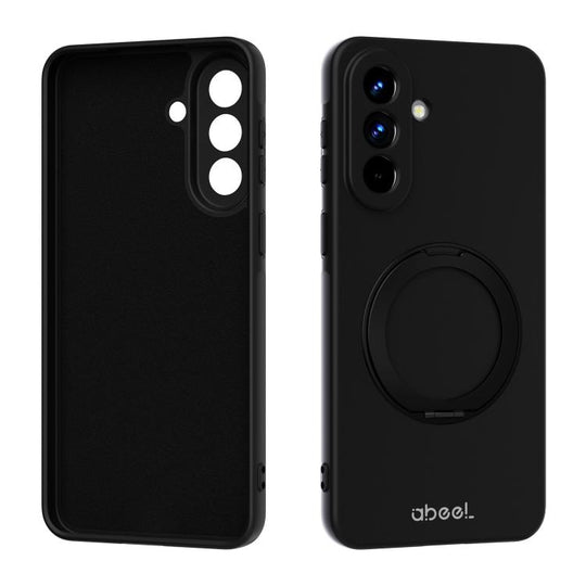 For Samsung Galaxy A57 5G ABEEL Skin-friendly Feel Magnetic Liquid Silicone Phone Case with Holder(Black)