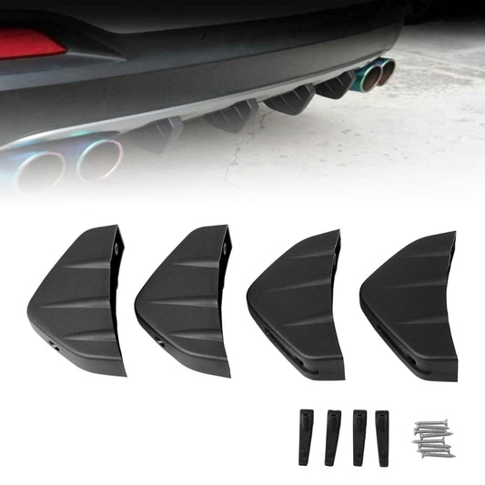 4 PCS Car General Shark Fin Rear Spoiler Bumper Chassis Decoration by buy2fix